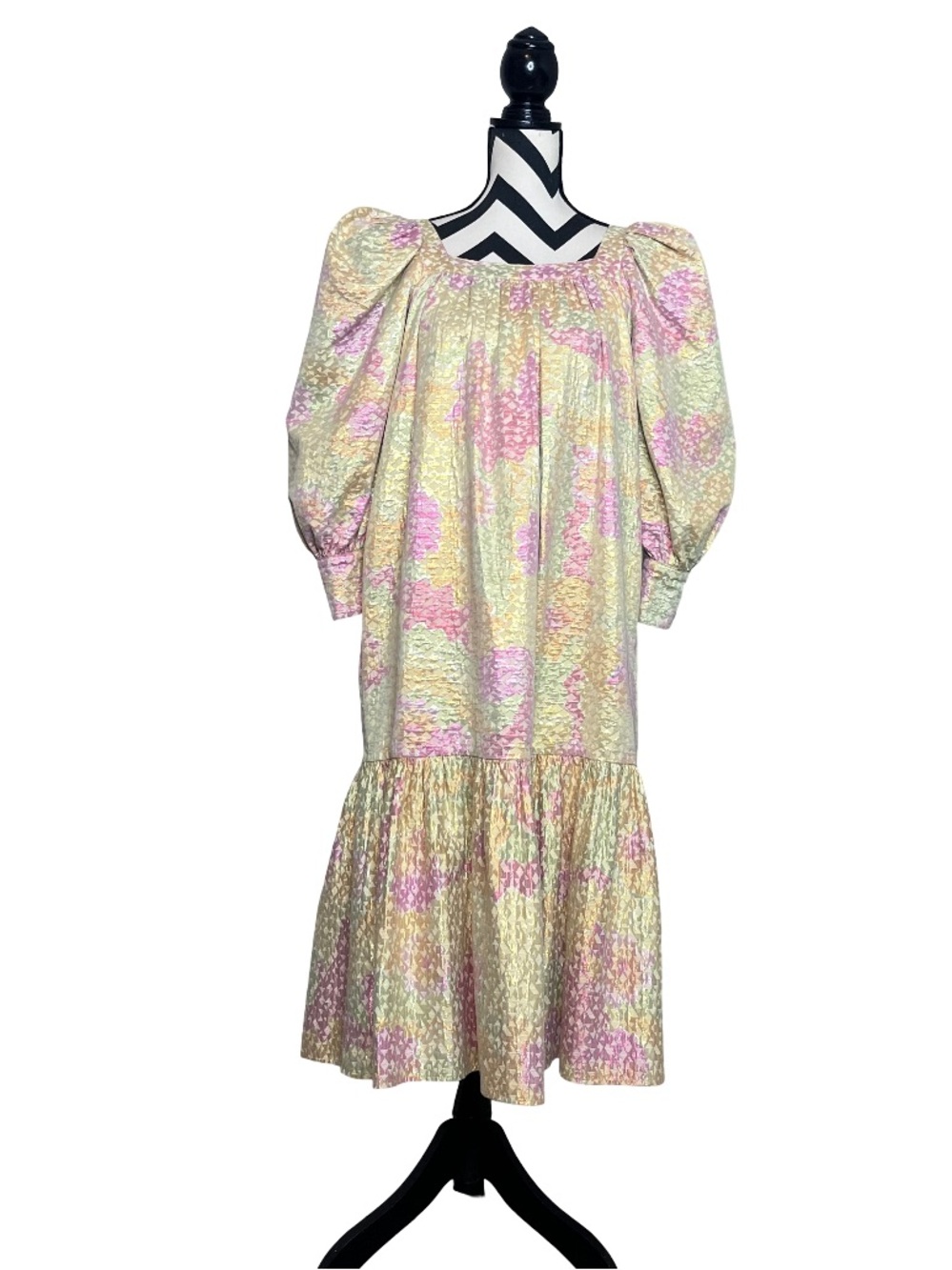 Mr. Larkin Pastel Ethereal Fairy Coquette Metallic Ode Sz S Midi Dress - Picture 11 of 15